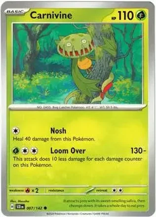 2024 Pokemon Scarlet & Violet Stellar Crown #007/142 Carnivine