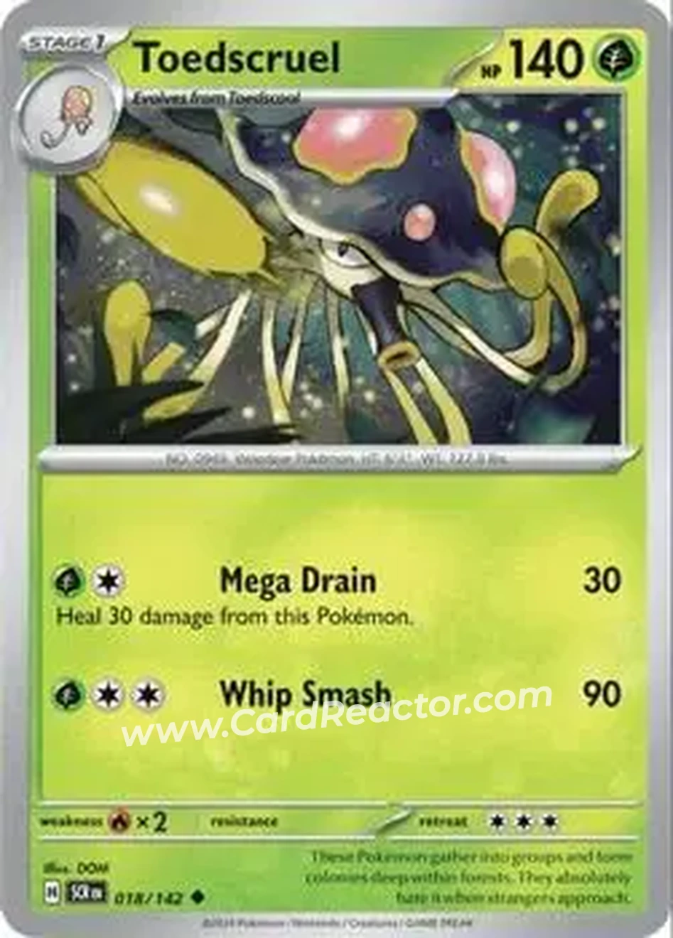 2024 Pokemon Scarlet & Violet Stellar Crown #018/142 - Toedscruel - Front