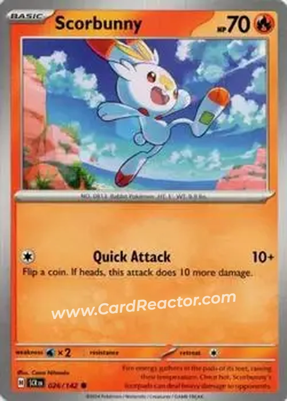 2024 Pokemon Scarlet & Violet Stellar Crown #026/142 - Scorbunny