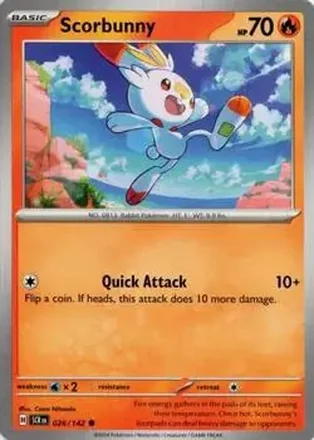 2024 Pokemon Scarlet & Violet Stellar Crown #026/142 - Scorbunny