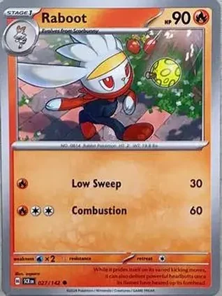 2024 Pokemon Scarlet & Violet Stellar Crown #027/142 - Raboot