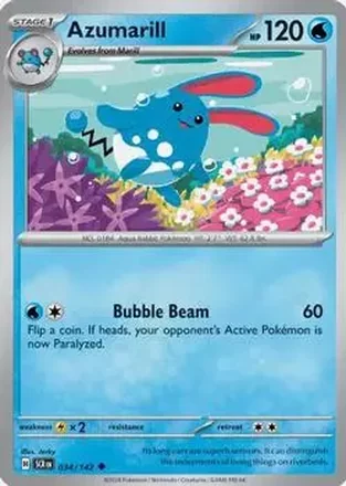 2024 Pokemon Scarlet & Violet Stellar Crown #034/142 - Azumarill