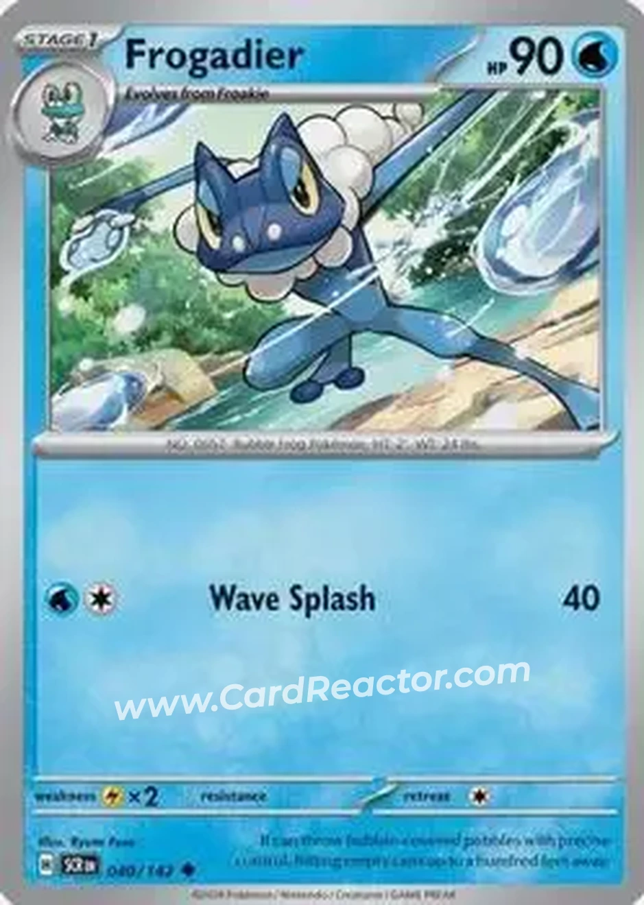 2024 Pokemon Scarlet & Violet Stellar Crown #040/142 - Frogadier - Front
