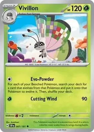 2024 Pokemon Scarlet & Violet Surging Sparks #007/191 Vivillon