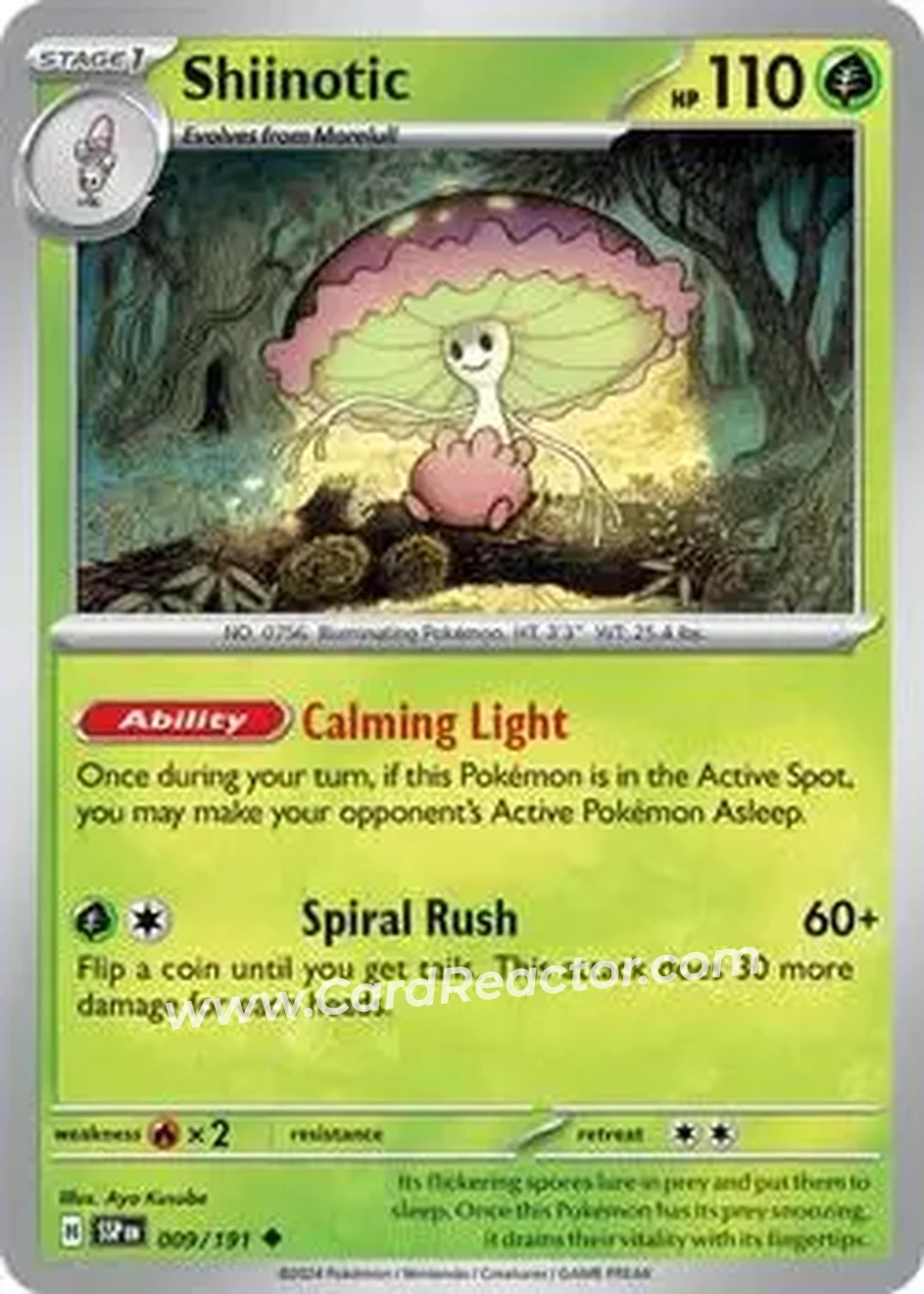2024 Pokemon Scarlet & Violet Surging Sparks #009/191 - Shiinotic - Front