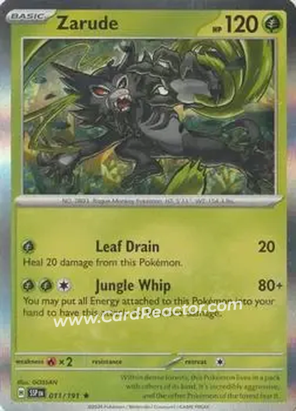2024 Pokemon Scarlet & Violet Surging Sparks #011/191 - Zarude - Front