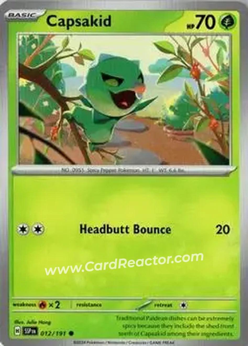 2024 Pokemon Scarlet & Violet Surging Sparks #012/191 - Capsakid - Front