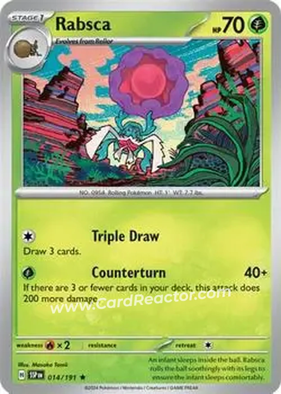2024 Pokemon Scarlet & Violet Surging Sparks #014/191 - Rabsca - Front