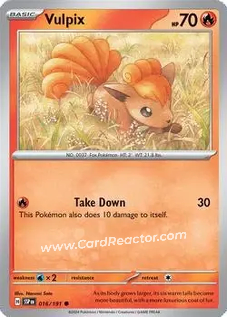 2024 Pokemon Scarlet & Violet Surging Sparks #016/191 - Vulpix - Front