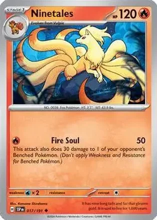 2024 Pokemon Scarlet & Violet Surging Sparks #017/191 - Ninetales