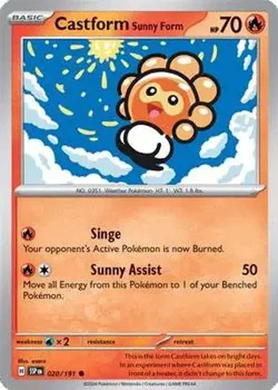 2024 Pokemon Scarlet & Violet Surging Sparks #020/191 Castform Sunny Form