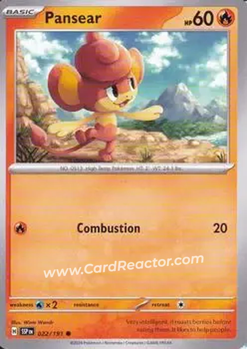 2024 Pokemon Scarlet & Violet Surging Sparks #022/191 - Pansear - Front