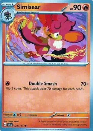 2024 Pokemon Scarlet & Violet Surging Sparks #023/191 Simisear