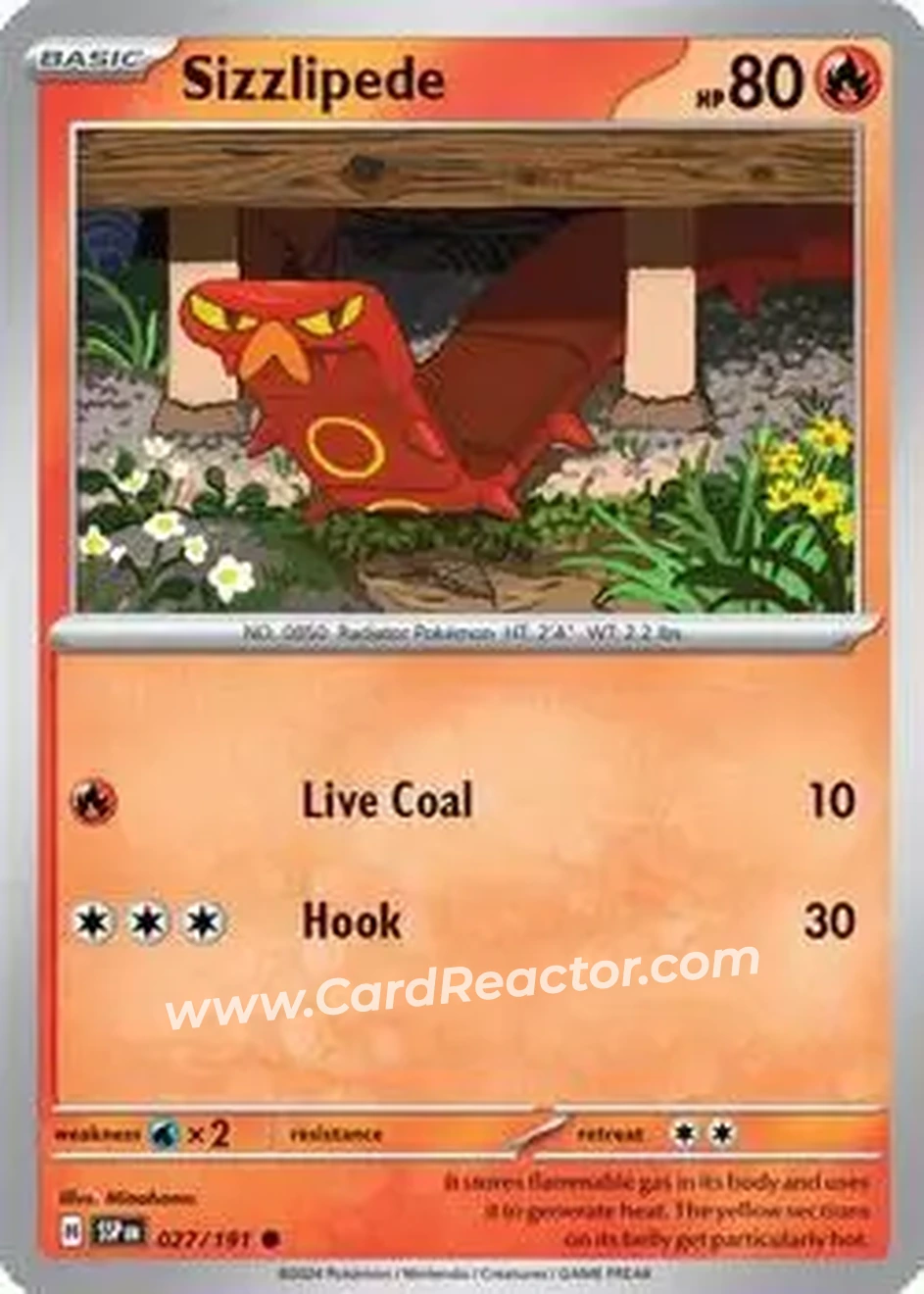 2024 Pokemon Scarlet & Violet Surging Sparks #027/191 - Sizzlipede - Front