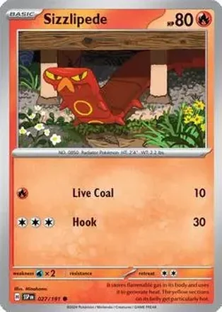 2024 Pokemon Scarlet & Violet Surging Sparks #027/191 - Sizzlipede
