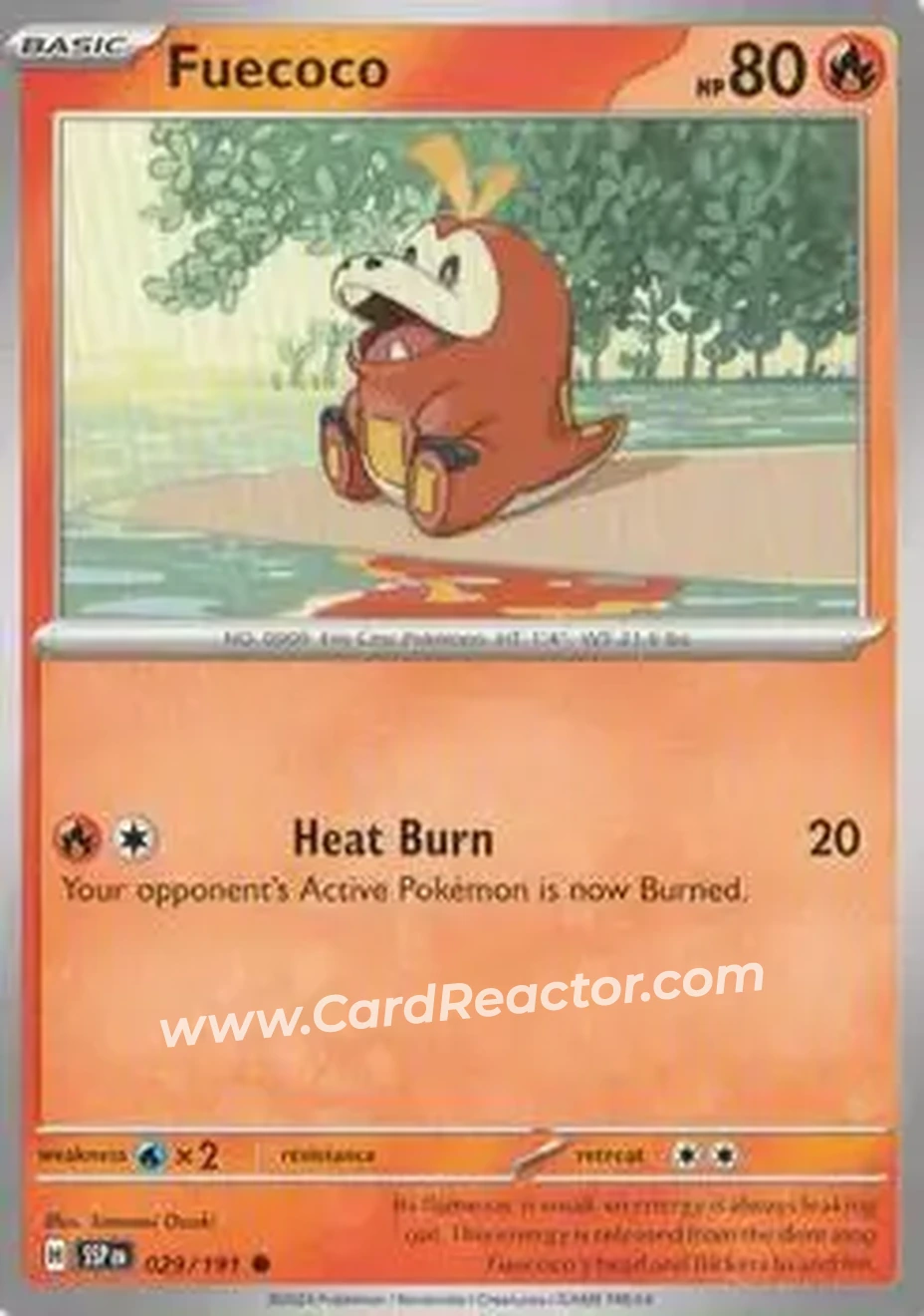 2024 Pokemon Scarlet & Violet Surging Sparks #029/191 - Fuecoco