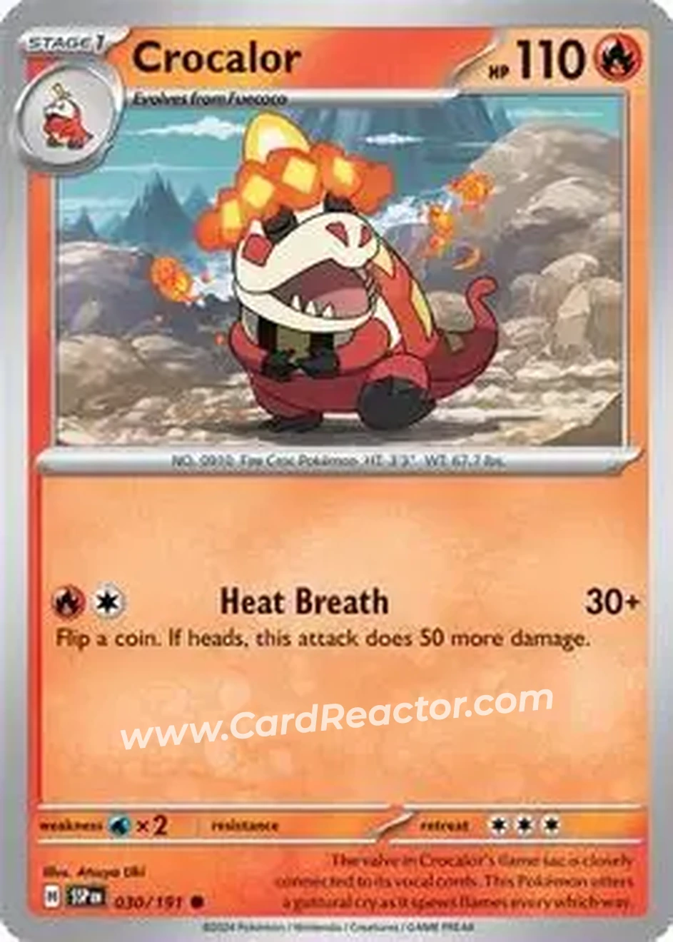 2024 Pokemon Scarlet & Violet Surging Sparks #030/191 - Crocalor - Front