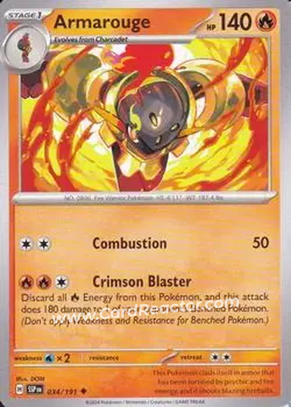 2024 Pokemon Scarlet & Violet Surging Sparks #034/191 - Armarouge - Front