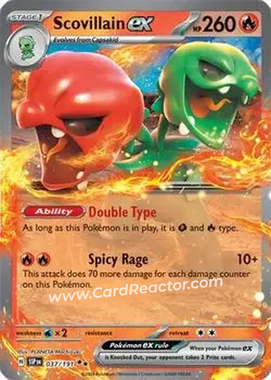 2024 Pokemon Scarlet & Violet Surging Sparks #037/191 - Scovillain Ex