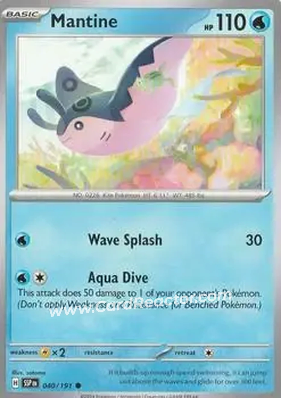 2024 Pokemon Scarlet & Violet Surging Sparks #040/191 - Mantine
