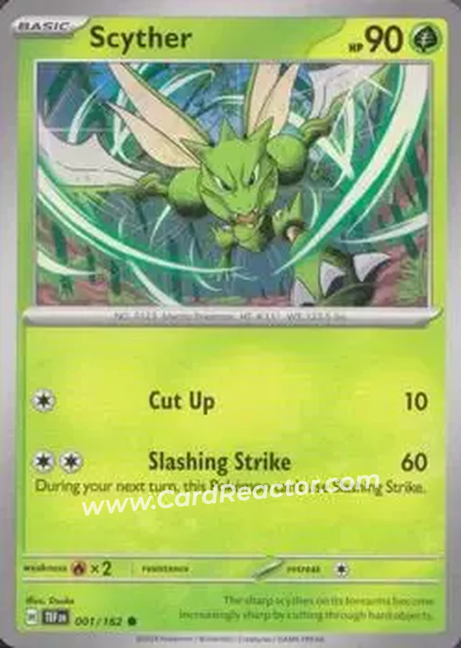2024 Pokemon Scarlet & Violet Temporal Forces #001/162 - Scyther - Front