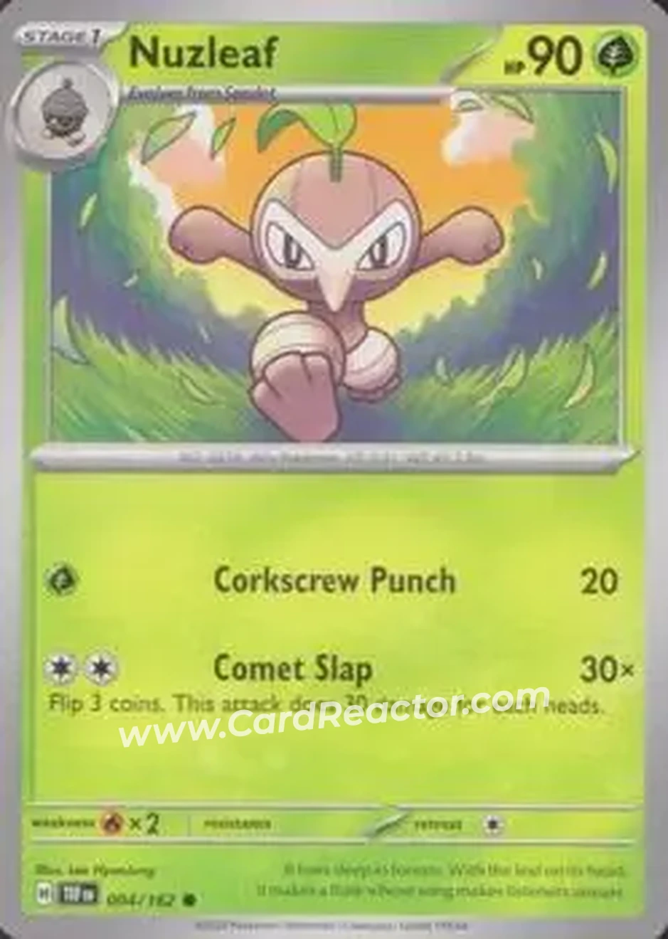 2024 Pokemon Scarlet & Violet Temporal Forces #004/162 - Nuzleaf - Front