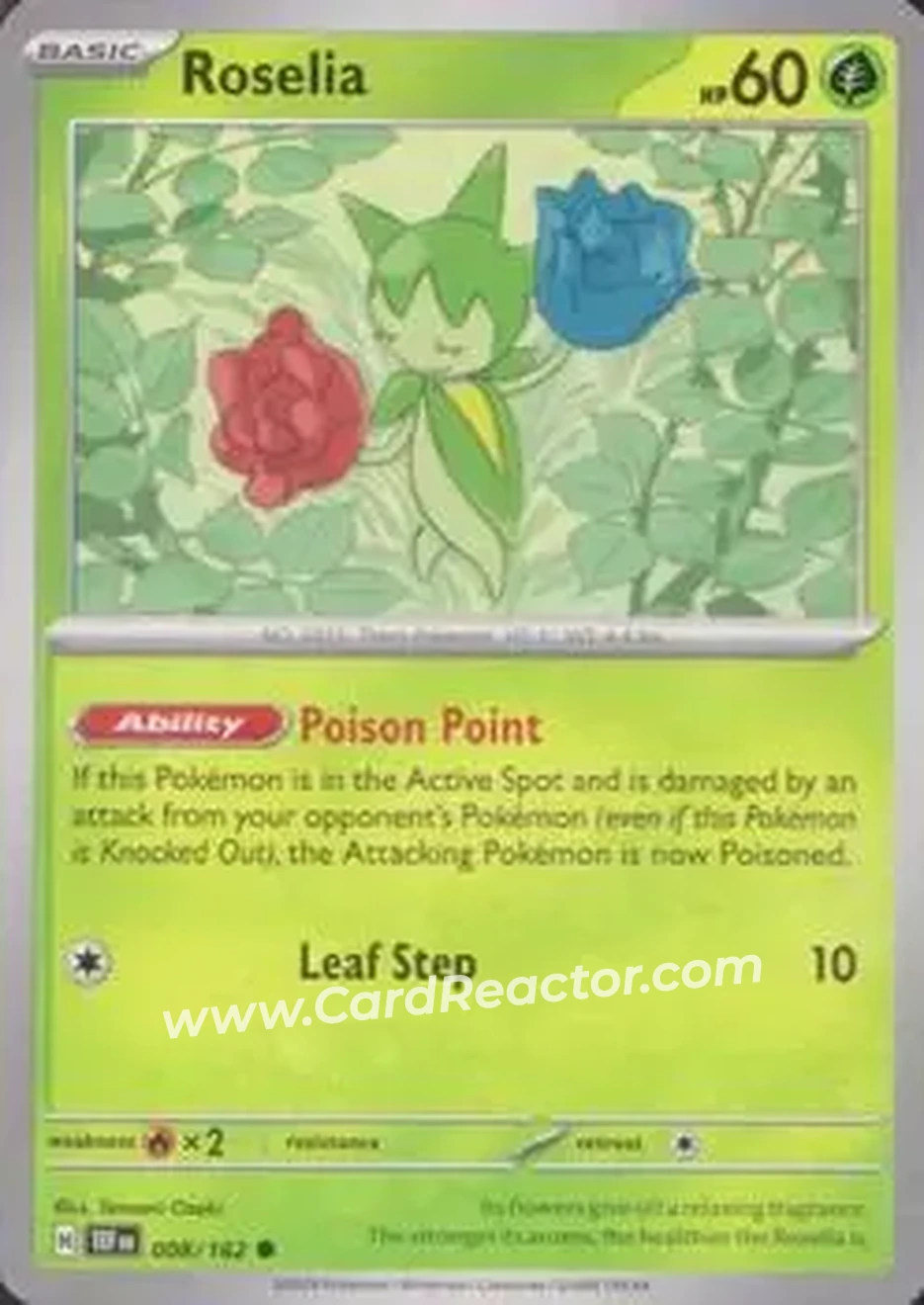 2024 Pokemon Scarlet & Violet Temporal Forces #008/162 - Cynthia's Roselia - Front