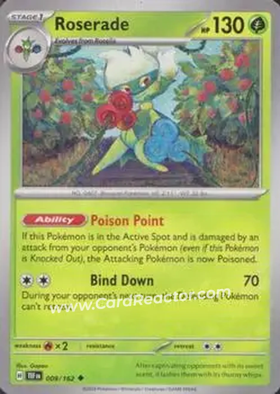2024 Pokemon Scarlet & Violet Temporal Forces #009/162 - Cynthia's Roserade - Front