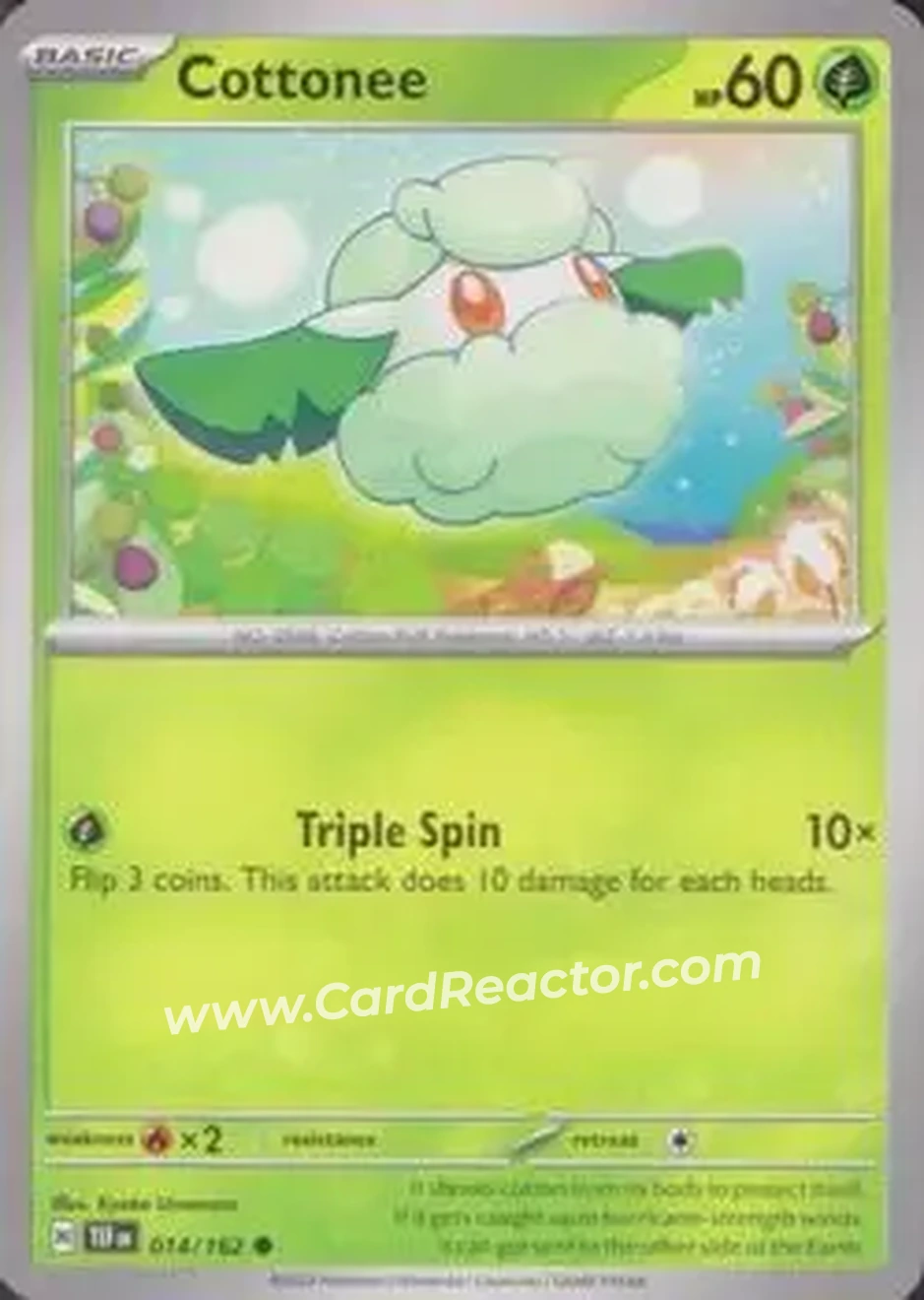 2024 Pokemon Scarlet & Violet Temporal Forces #014/162 - Cottonee - Front