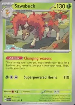 2024 Pokemon Scarlet & Violet Temporal Forces #017/162 Sawsbuck