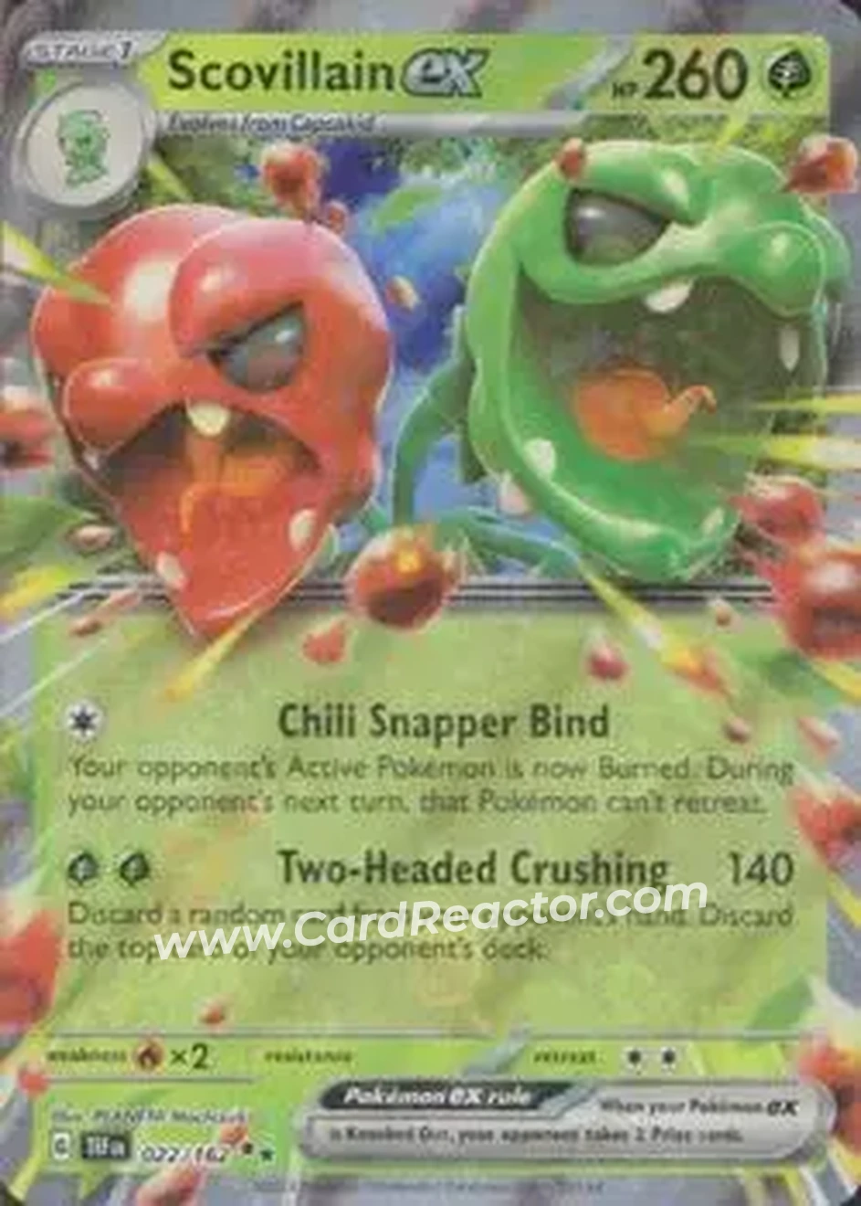 2024 Pokemon Scarlet & Violet Temporal Forces #022/162 - Scovillain Ex - Front