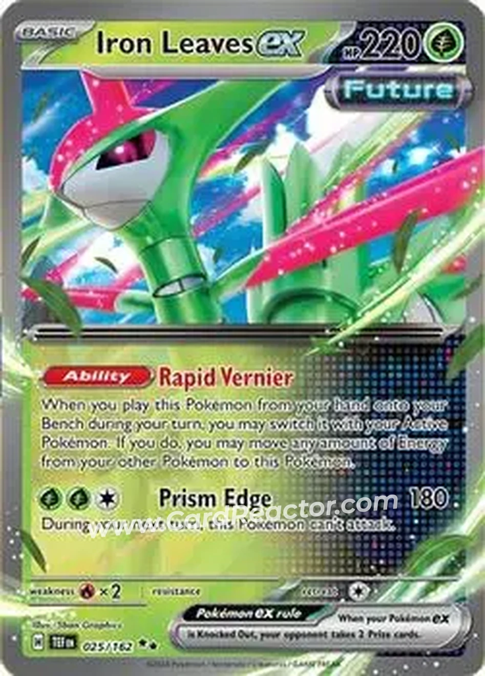 2024 Pokemon Scarlet & Violet Temporal Forces #025/162 - Iron Leaves ex - Front