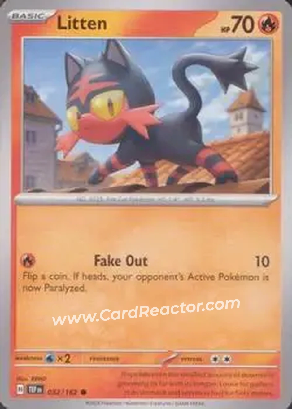 2024 Pokemon Scarlet & Violet Temporal Forces #032/162 - Litten - Front