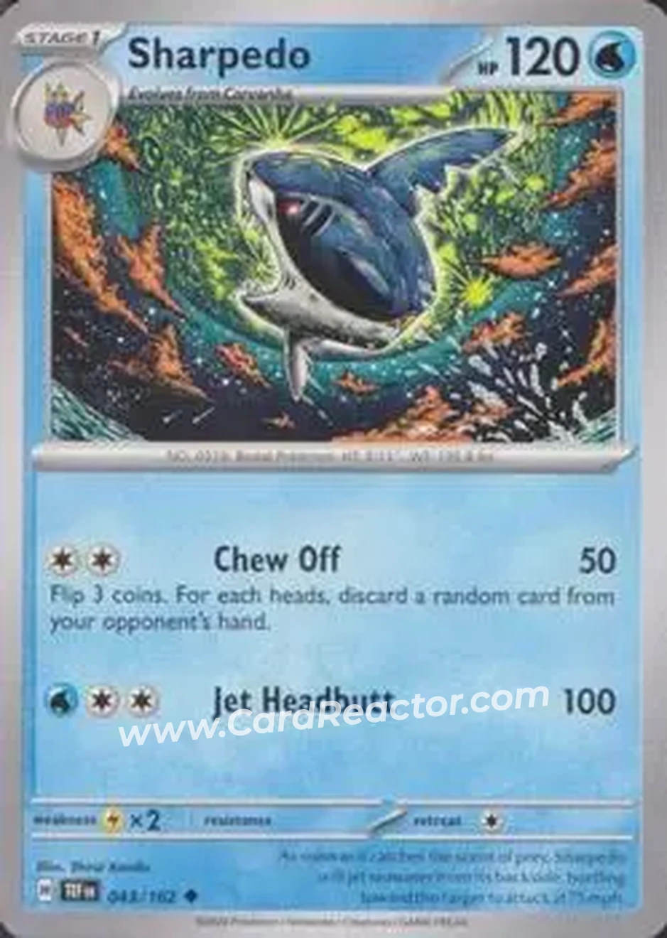 2024 Pokemon Scarlet & Violet Temporal Forces #043/162 - Mega Sharpedo ex - Front