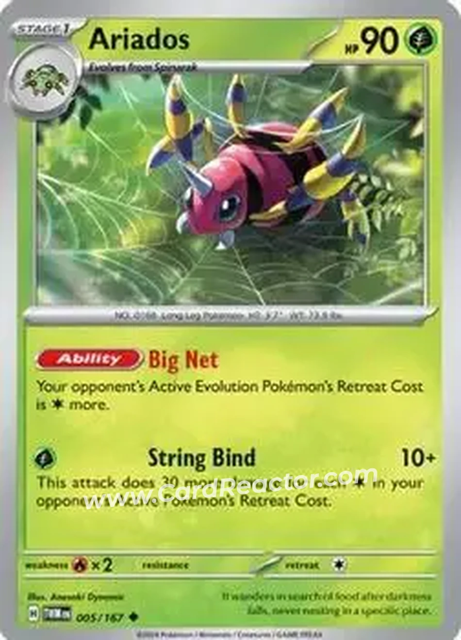 2024 Pokemon Scarlet & Violet Twilight Masquerade #005/167 - アリアドス - Front