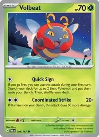 2024 Pokemon Scarlet & Violet Twilight Masquerade #009/167 Volbeat