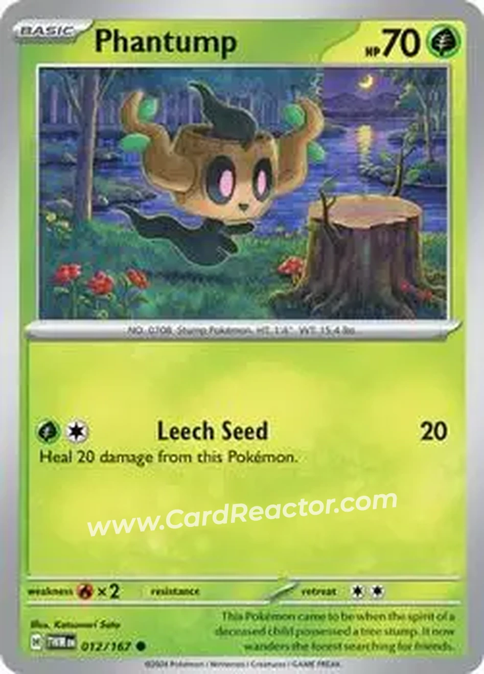 2024 Pokemon Scarlet & Violet Twilight Masquerade #012/167 - Phantump - Front