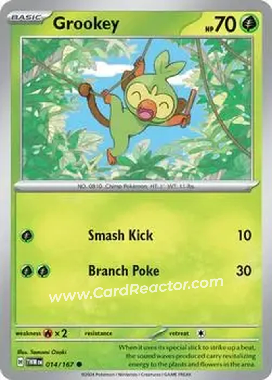 2024 Pokemon Scarlet & Violet Twilight Masquerade #014/167 - Grookey - Front