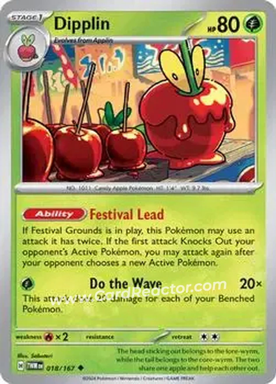 2024 Pokemon Scarlet & Violet Twilight Masquerade #018/167 - Dipplin - Front