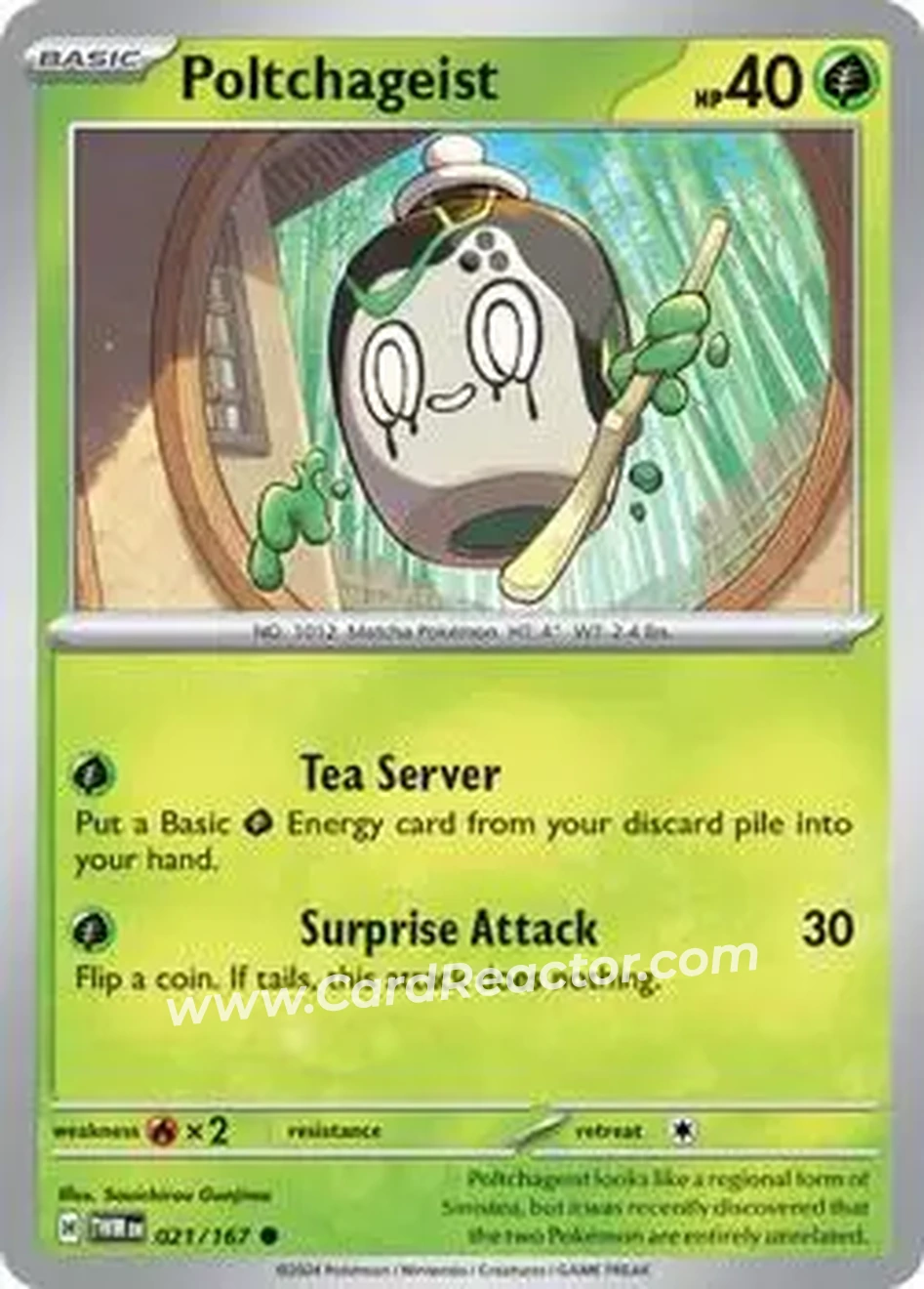 2024 Pokemon Scarlet & Violet Twilight Masquerade #021/167 - Poltchageist