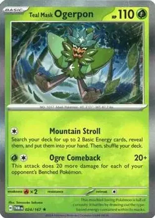2024 Pokemon Scarlet & Violet Twilight Masquerade #024/167 Teal Mask Ogerpon ex