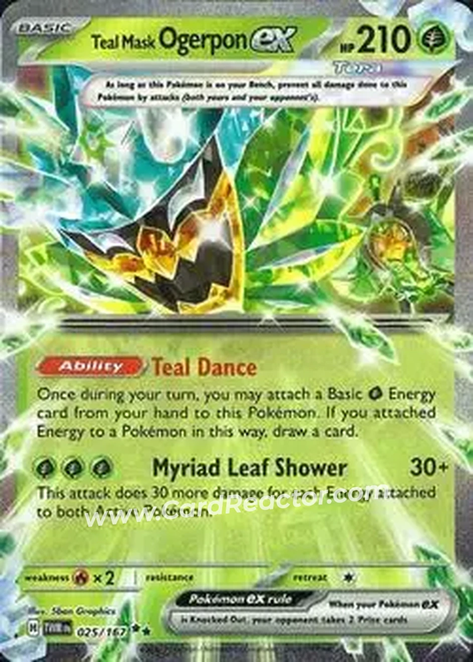 2024 Pokemon Scarlet & Violet Twilight Masquerade #025/167 - Teal Mask Ogerpon ex - Front