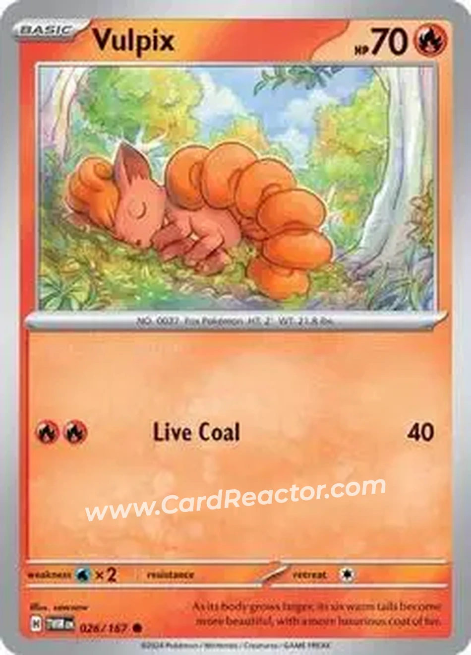 2024 Pokemon Scarlet & Violet Twilight Masquerade #026/167 - Vulpix - Front