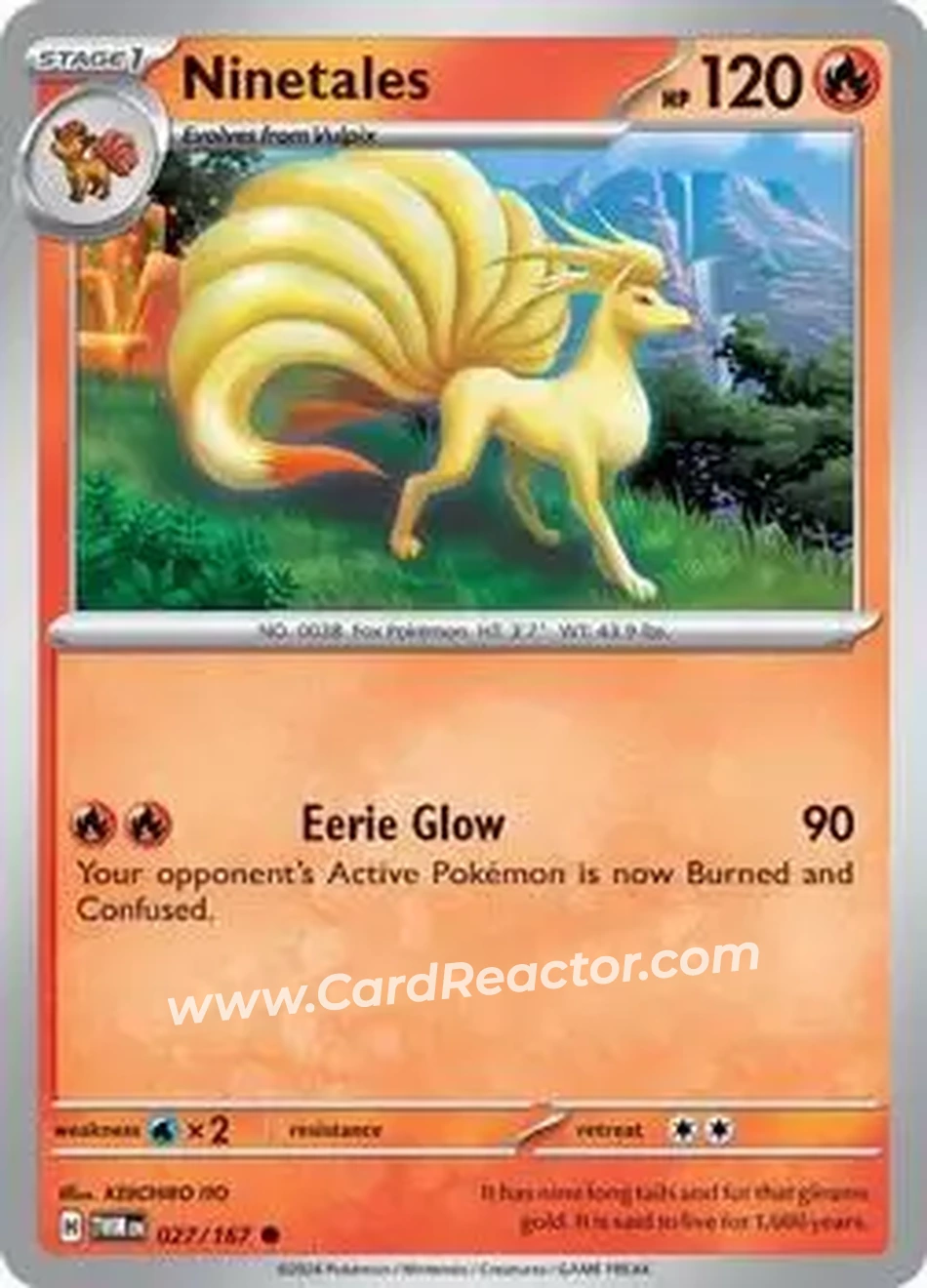 2024 Pokemon Scarlet & Violet Twilight Masquerade #027/167 - Ninetales - Front