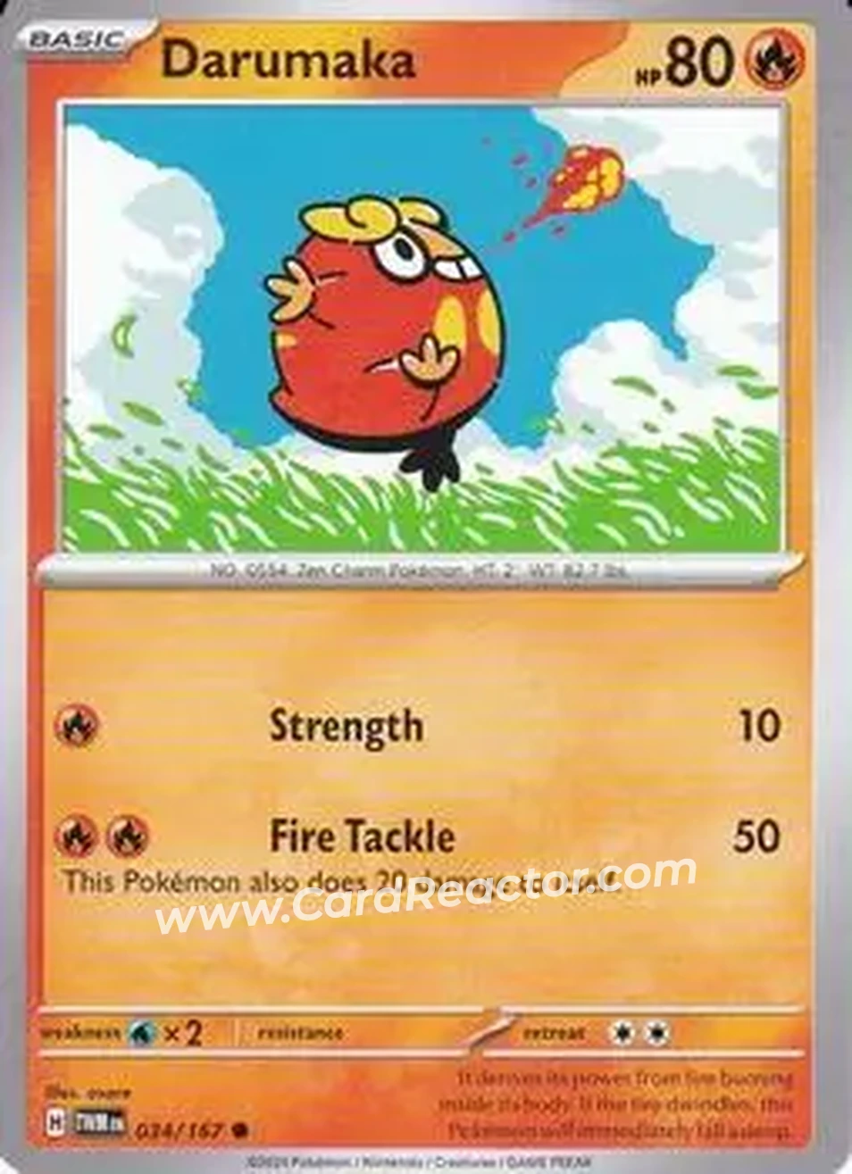 2024 Pokemon Scarlet & Violet Twilight Masquerade #034/167 - Darumaka - Front