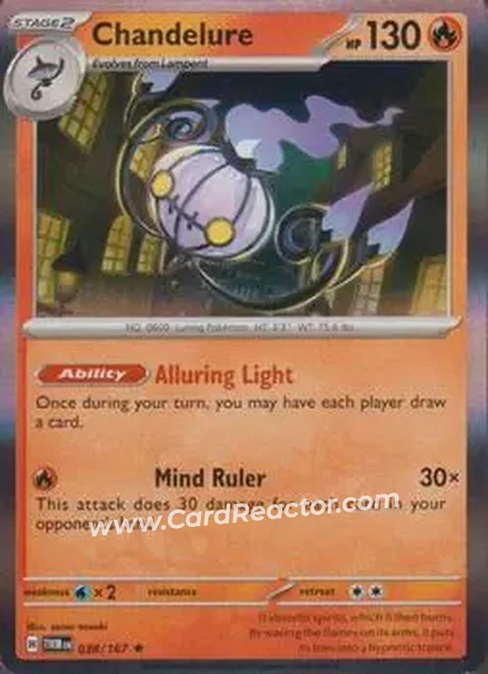 2024 Pokemon Scarlet & Violet Twilight Masquerade #038/167 - Chandelure - Front