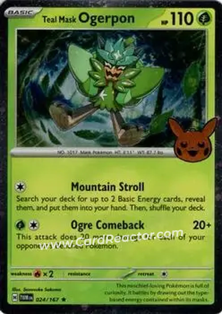 2024 Pokemon Trick or Trade #024/167 - Teal Mask Ogerpon ex - Front