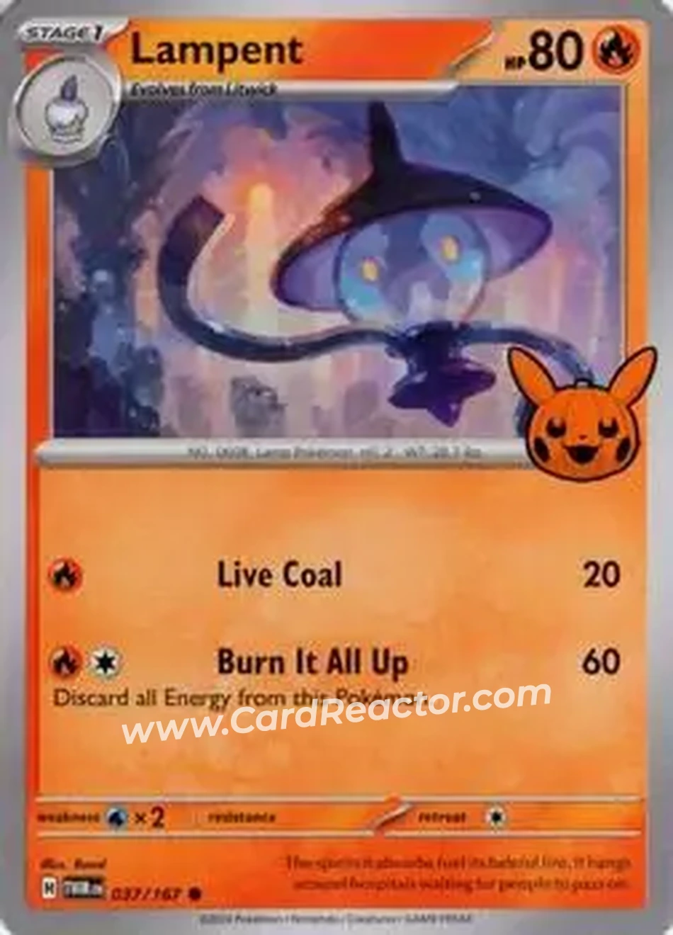 2024 Pokemon Trick or Trade #037/167 - Lampent - Front