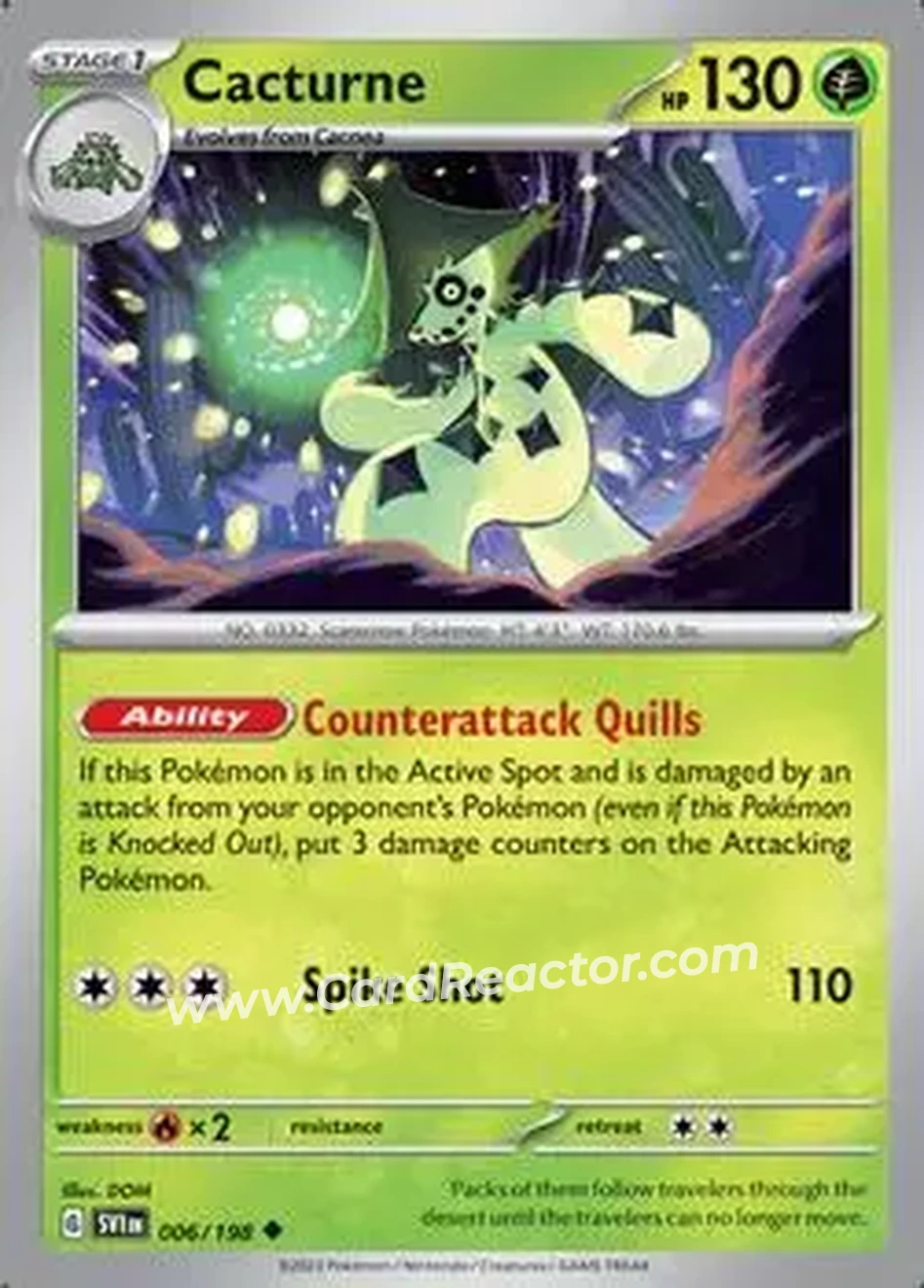 2023 Pokemon Scarlet & Violet #006/198 - ノクタス - Front