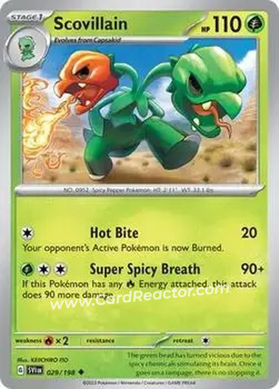 2023 Pokemon Scarlet & Violet #029/198 - Scovillain Ex
